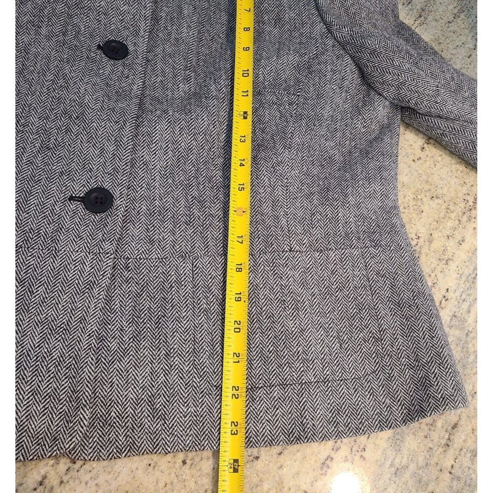 New?? JG Hook Black 2 Piece Blazer Sz 16 Maxi Skirt Suit Herringbone Wool Blend - Picture 4 of 16